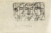 Theo van Doesburg Compositie met drie hoofden painting